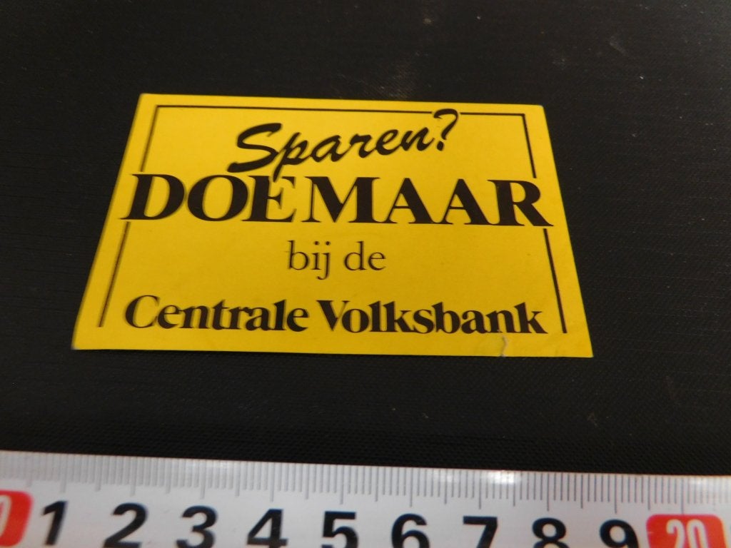 sticker sparen? DOE MAAR bij de centrale volksbank *, Ophalen, Zo goed als nieuw