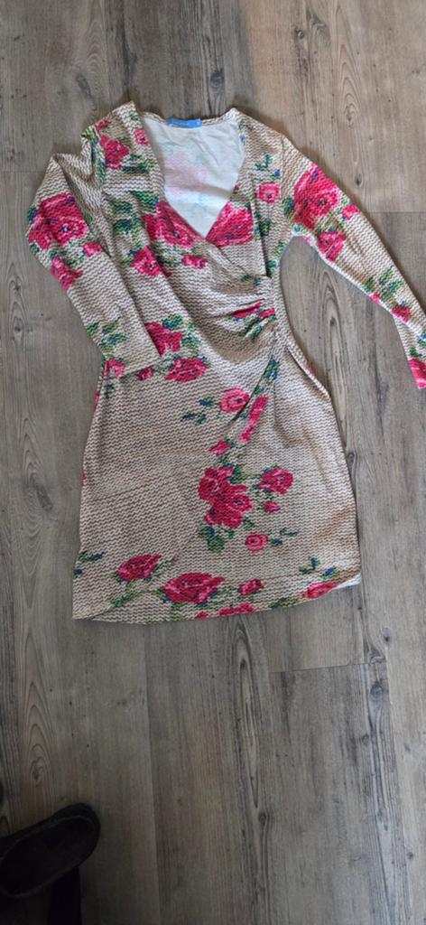 Lien & Giel jurk met rozenprint, maat M, Ophalen of Verzenden, Zo goed als nieuw, Maat 38/40 (M), Boven de knie