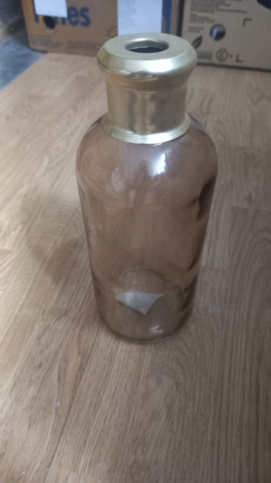 Niruwe Countryfield vaas - 27 cm, Ophalen of Verzenden, Gebruikt, Bruin, Glas