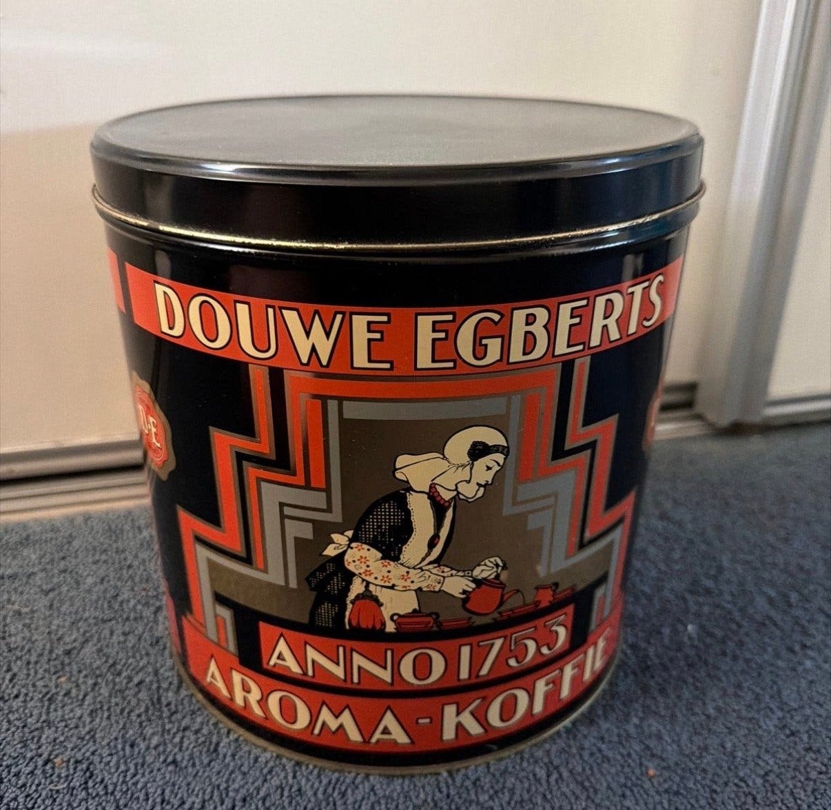 Vintage Douwe Egberts Aroma Koffie Blik Anno 1753, Verzamelen, Blikken, Ophalen of Verzenden, Gebruikt, Koffie, Douwe Egberts
