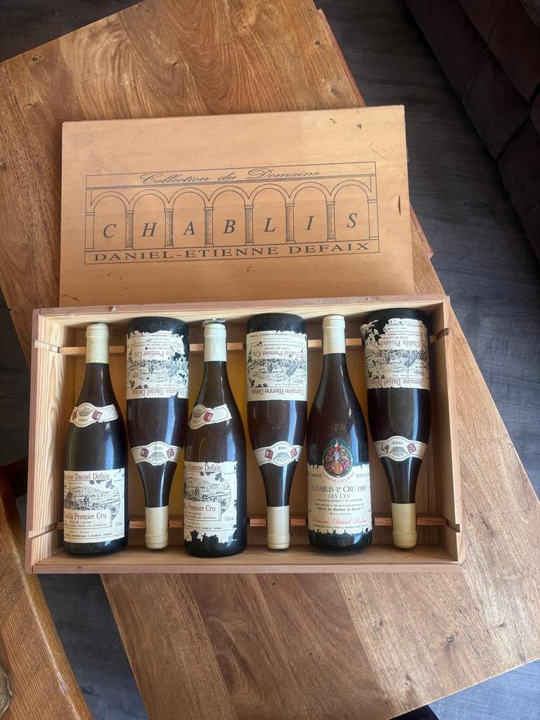Volle kist Chablis Premier Cru Daniel Etienne Defaix, Verzamelen, Ophalen, Frankrijk, Vol, Witte wijn