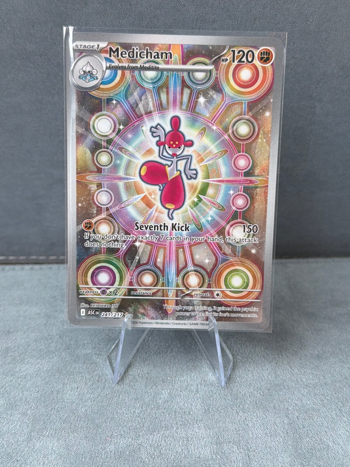 Medicham V (Full Art) 231/217 - Pokémon Kaart, Ophalen of Verzenden, Zo goed als nieuw, Losse kaart, Foil