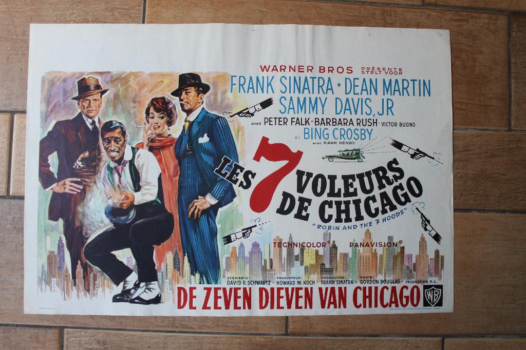 filmaffiche Dean Martin Robin and the 7 Hoods filmposter, Verzamelen, Posters, Zo goed als nieuw, Film en Tv, A1 t/m A3, Rechthoekig Staand