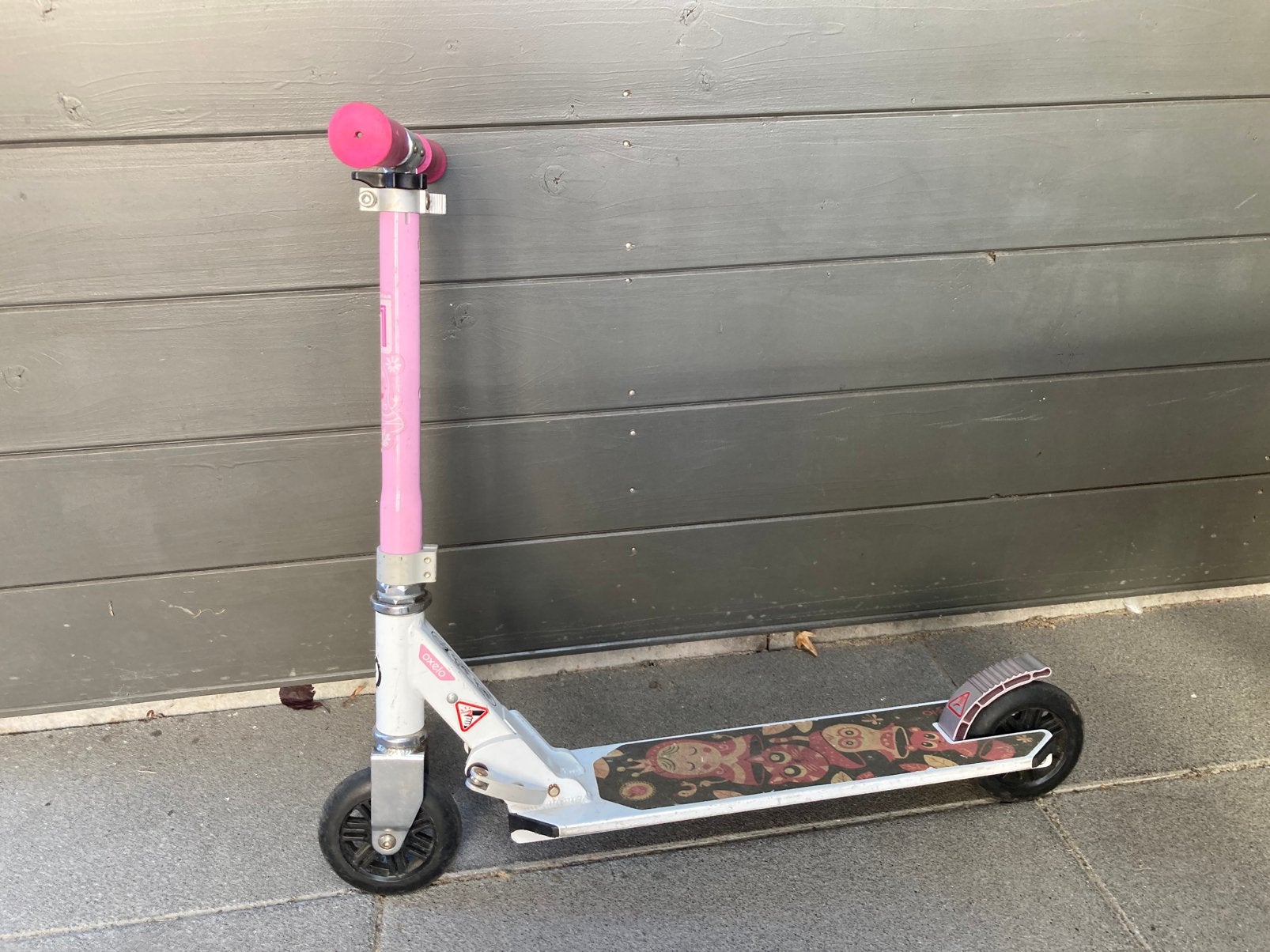 Oxelo Kinderstep Mid 1 wit/roze, Ophalen, Gebruikt, Gewone step