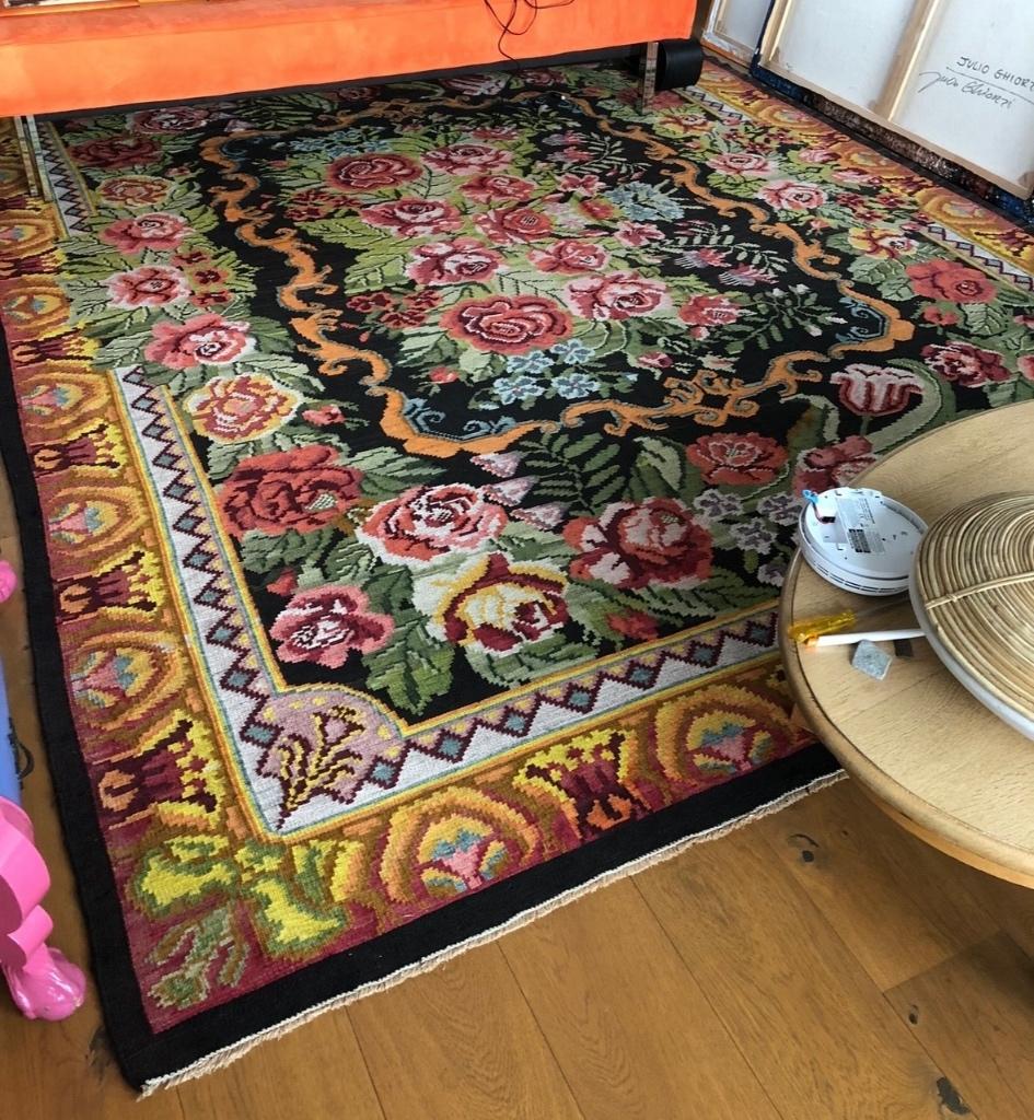 Kelim, Huis en Inrichting, Stoffering | Tapijten en Kleden, Ophalen, Zwart, 200 cm of meer, Zo goed als nieuw