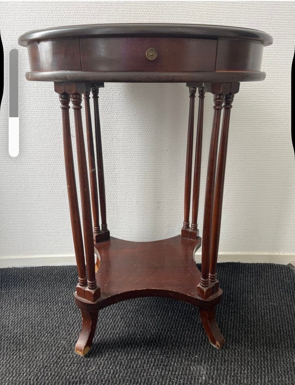 Antieke bijzettafel met lade - Mahoniehout, Ophalen