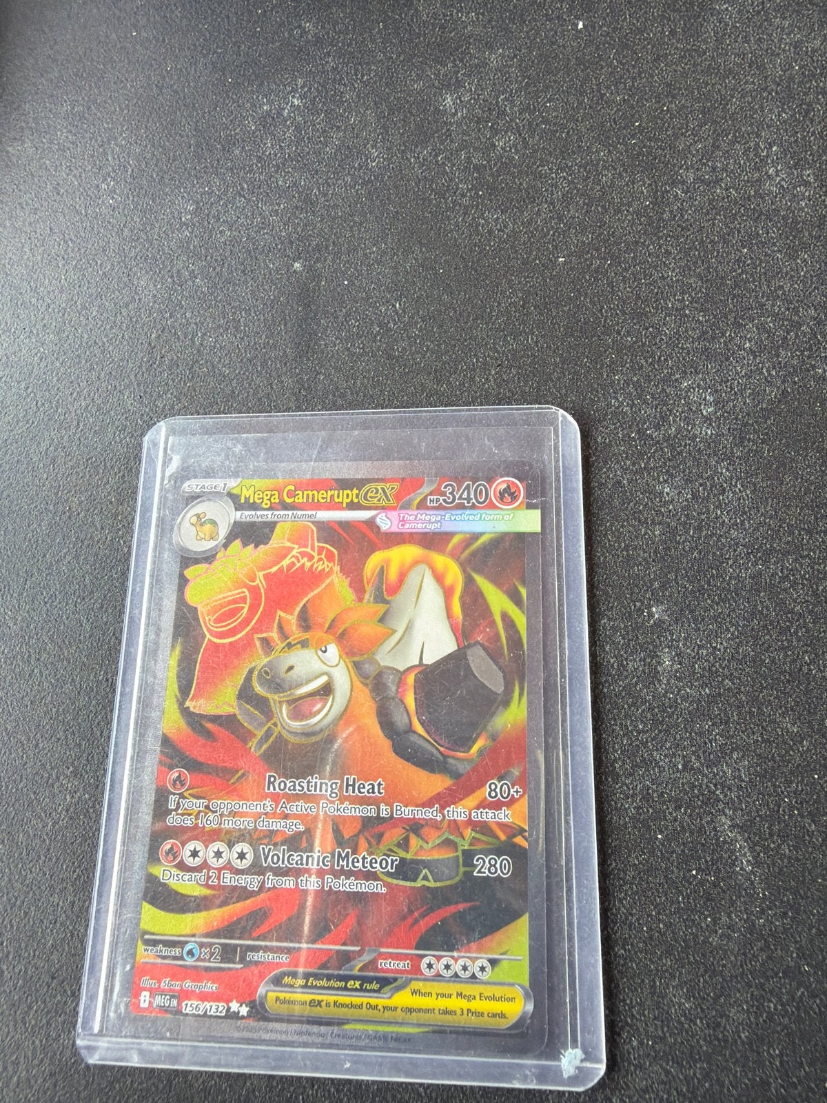 Mega Camerupt EX Pokémon Kaart - 156/132, Ophalen, Zo goed als nieuw, Losse kaart