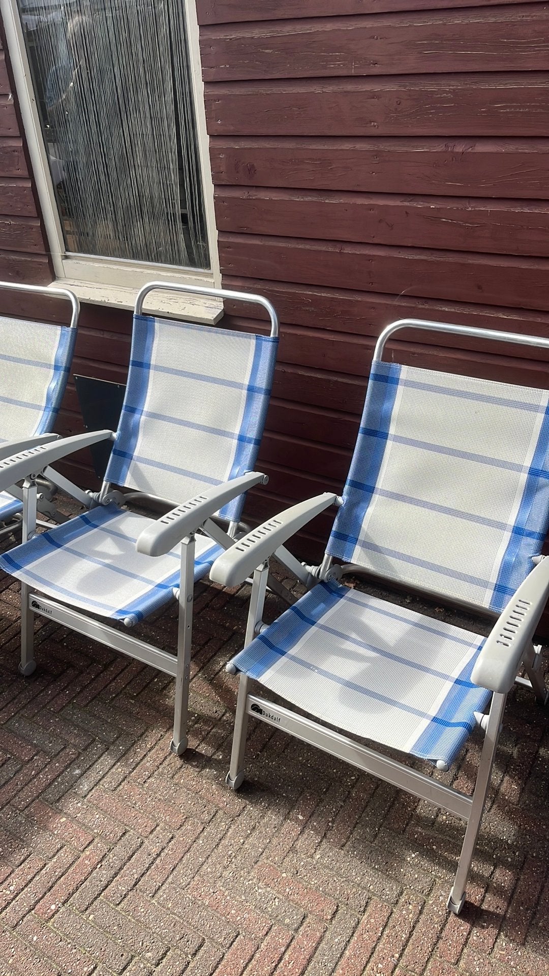 2 dukdalf stoelen, Ophalen, Zo goed als nieuw, Campingstoel