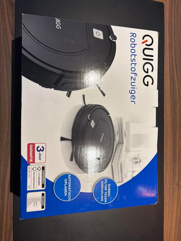 Quigg Robotstofzuiger - Automatisch Opladen, Witgoed en Apparatuur, Stofzuigers, Ophalen, Zo goed als nieuw, Reservoir, Robotstofzuiger