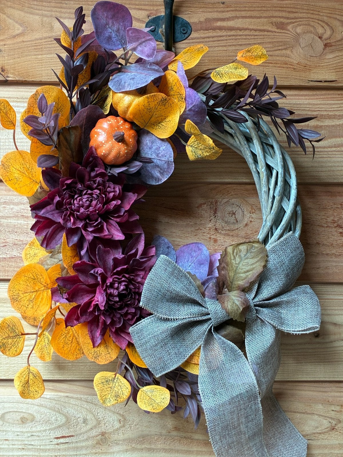 🍂 Handgemaakte herfstkrans ‘Pumpkin Blush’ – 30 cm, Ophalen of Verzenden, Nieuw, Krans, Kunststof