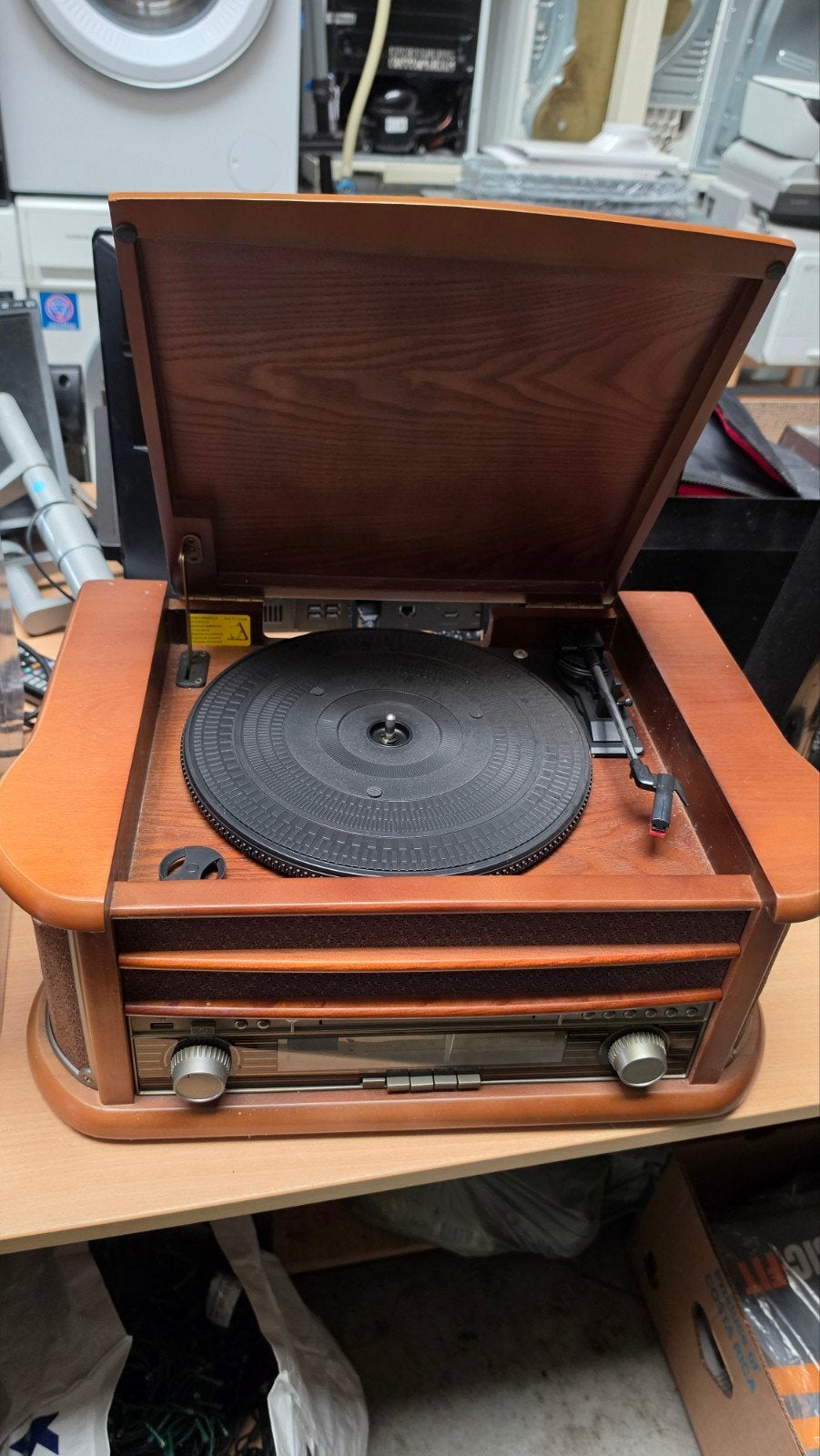 Soundmaster NR513CD Platenspeler – Met CD, Radio & USB, Antiek en Kunst, Ophalen