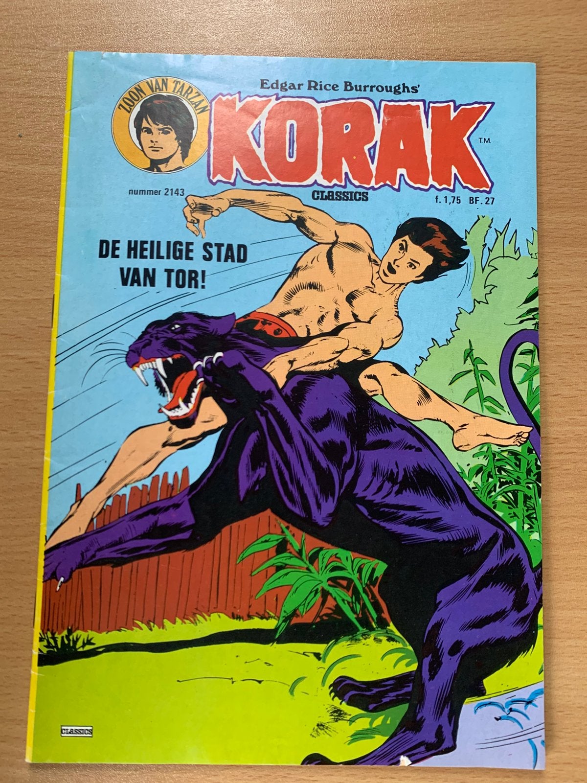 Korak zoon van Tarzan De heilige stad van Tor., Eén comic, Ophalen of Verzenden, Zo goed als nieuw, Europa