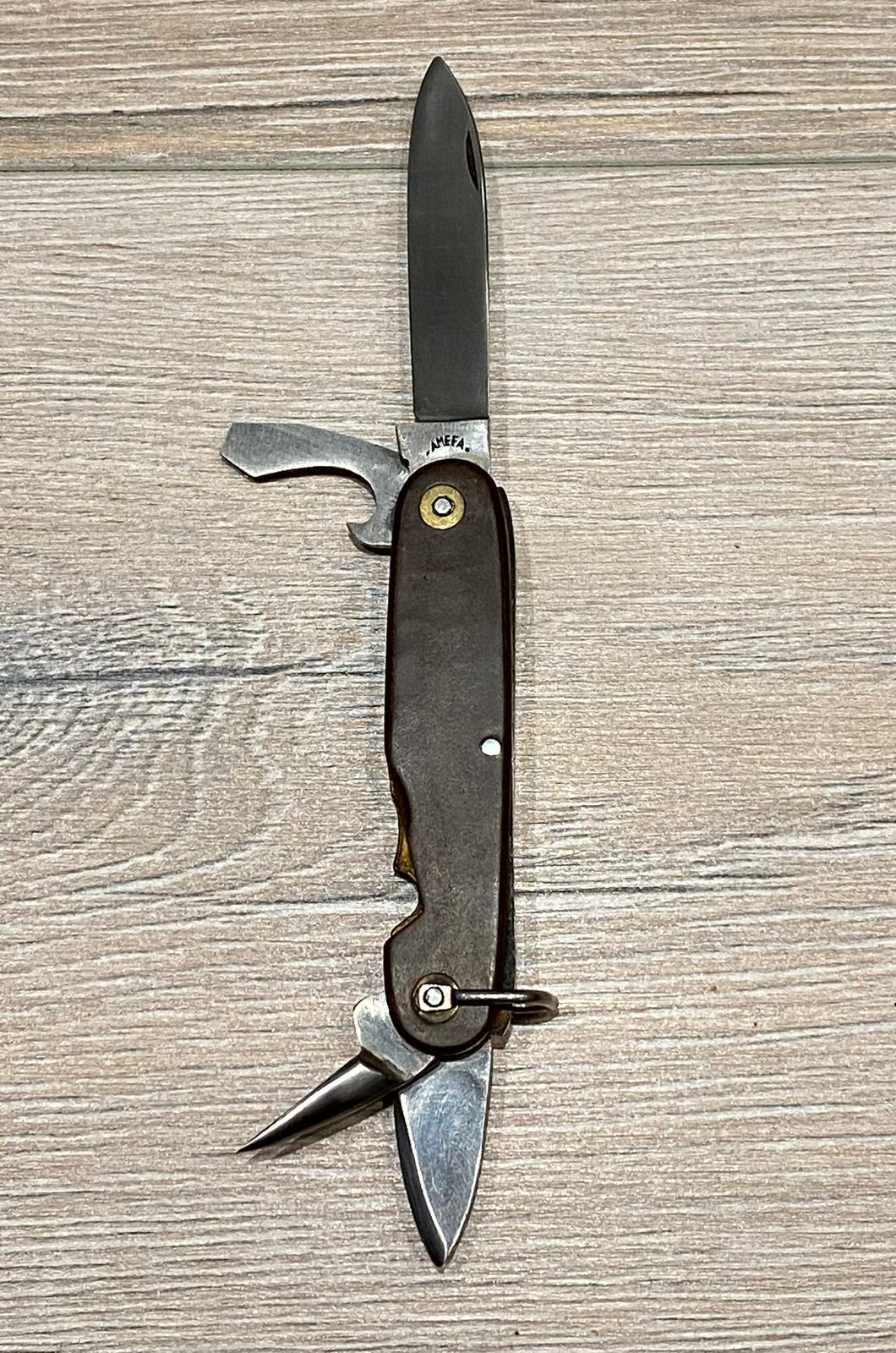 ZAKMES | Uniek AMEFA Vintage Bruin 4-bladig Zakmes (NIEUW), Verzenden