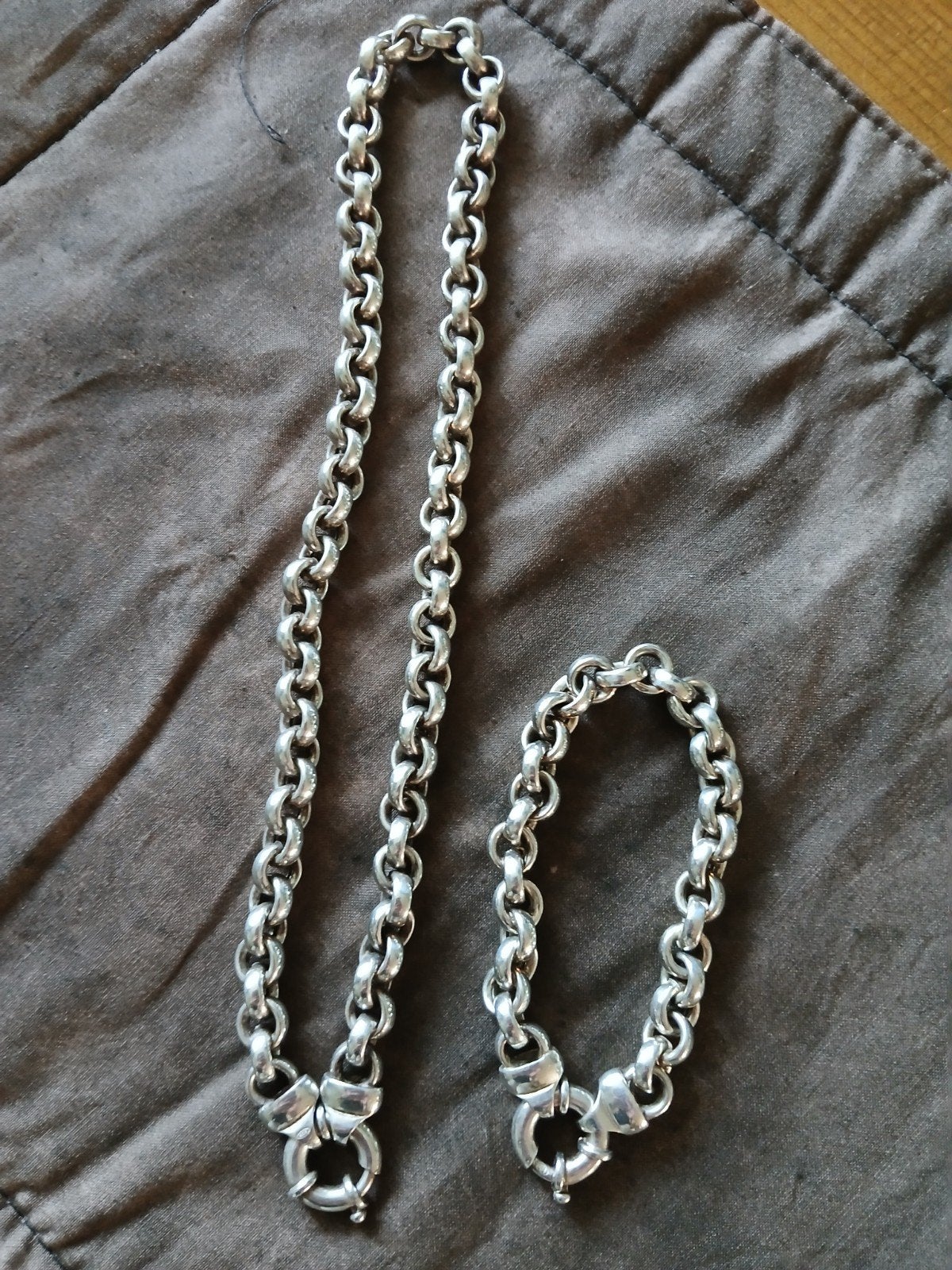 zilveren ketting jasseron en armband, Ophalen of Verzenden, Zo goed als nieuw, Zilver, Zilver
