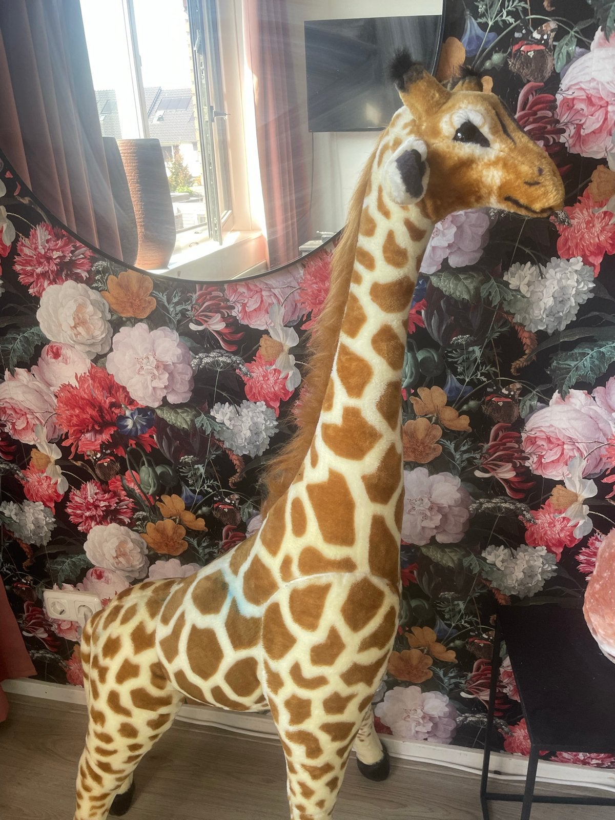 GRATIS Grote giraffe knuffel voor kinderkamer, Ophalen, Gebruikt, Giraf, Bruin