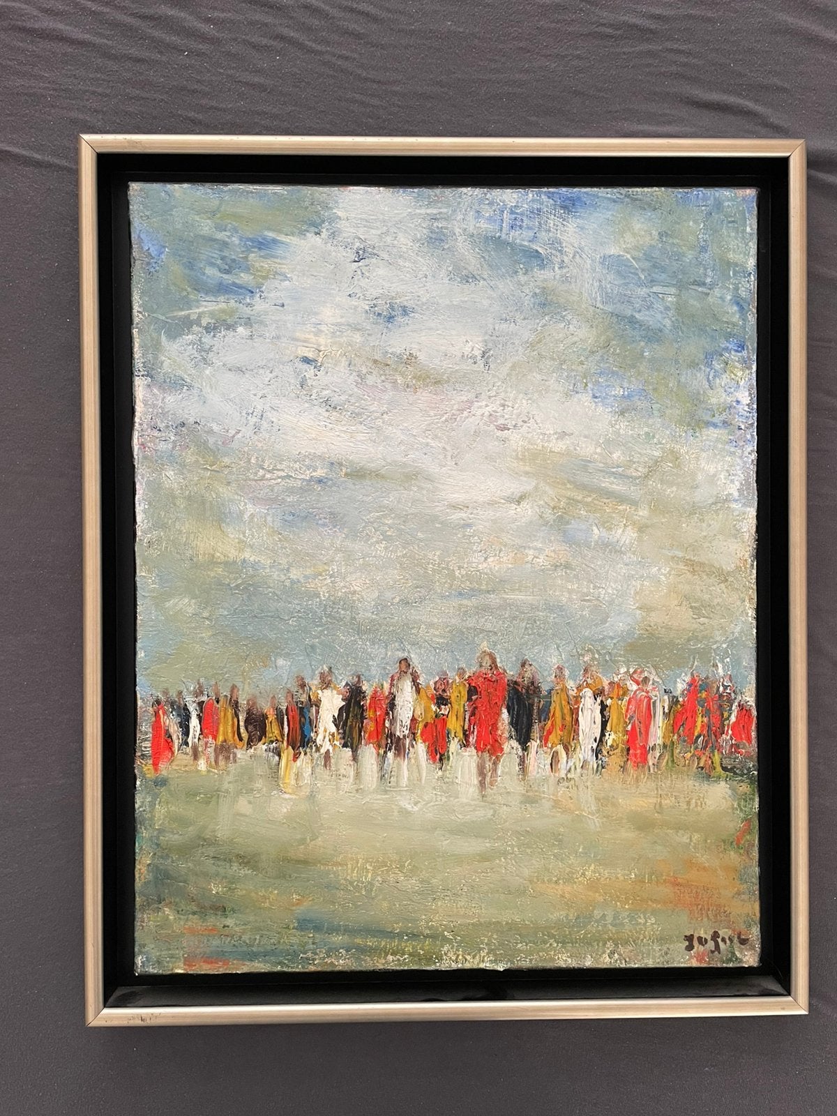 Schilderij Strand door José van Gool, Antiek en Kunst, Kunst | Schilderijen | Klassiek, Doek, Portret of Personen, Ophalen of Verzenden