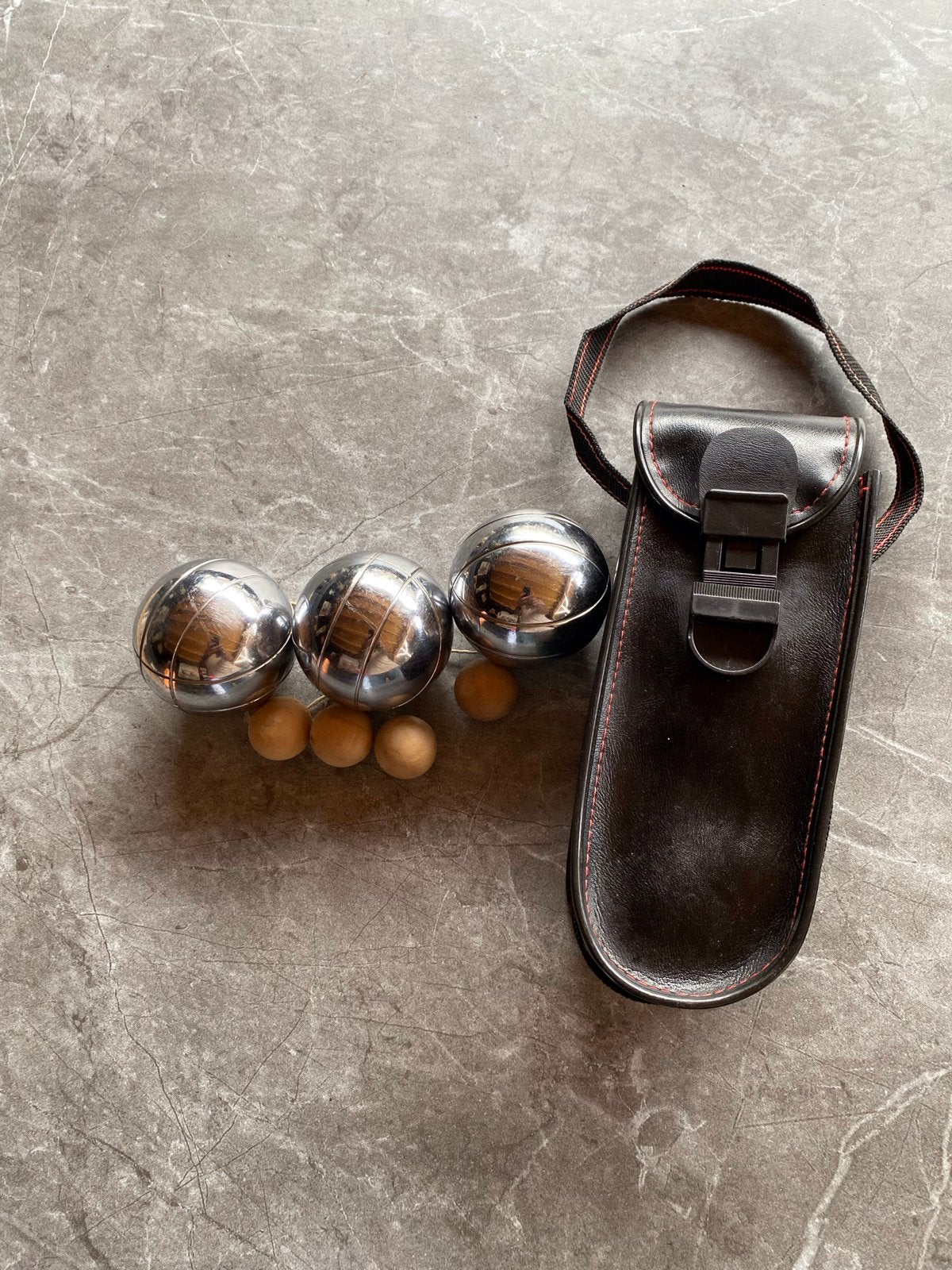 Petanque set 3 ballen 730 gram met draagtas, Ophalen of Verzenden, Gebruikt