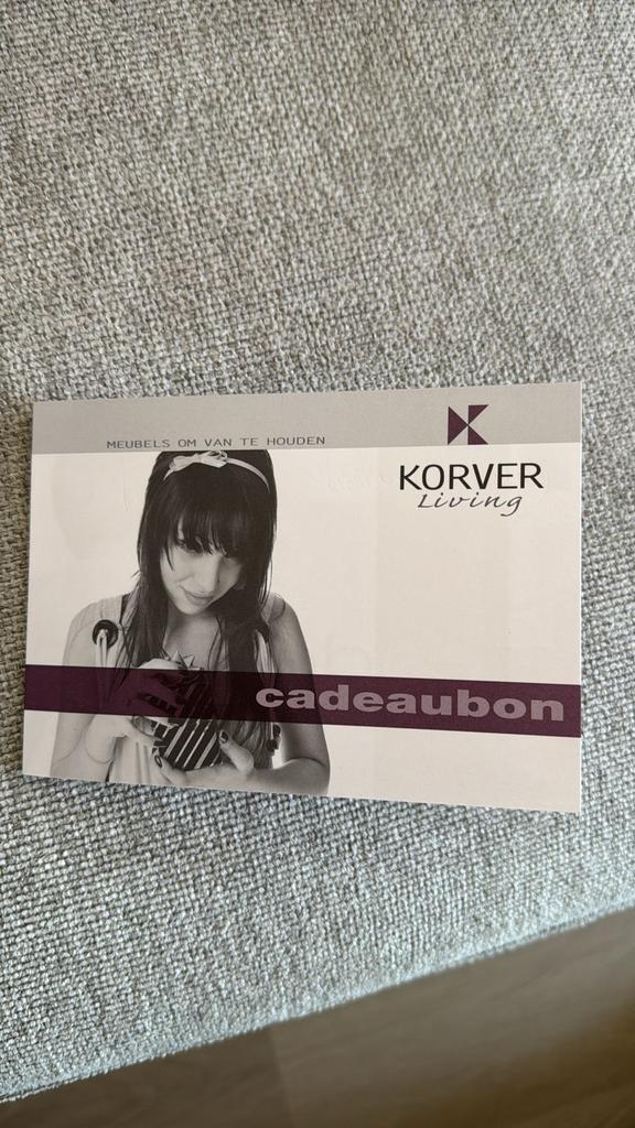 Tegoedbon twv Euro 668 voor 550 van Korver Living Sliedrecht, Eén persoon, Cadeaubon