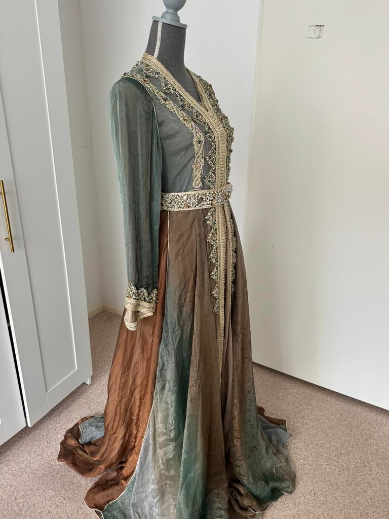 Takchita/kaftan, Ophalen of Verzenden, Gedragen, Bruin, Overige typen