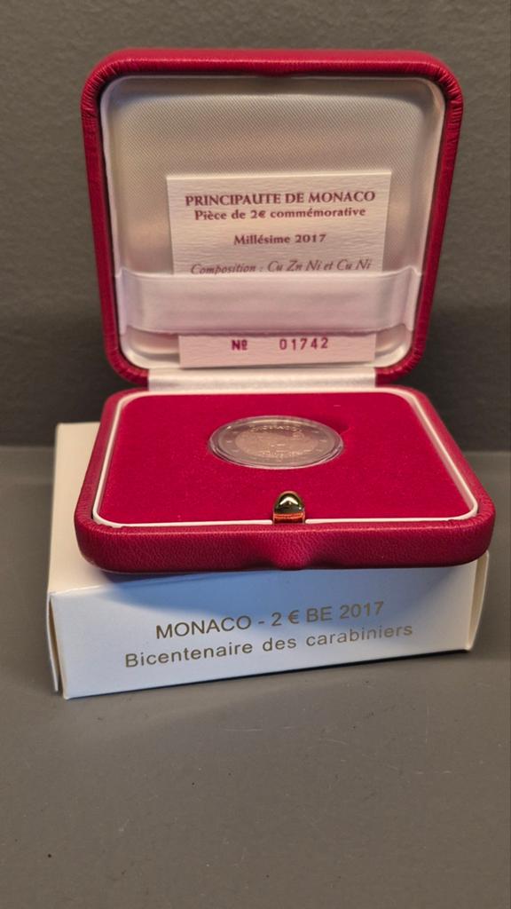 Monaco 2 Euro 2017 BE - Bicentenaire des carabiniers, Postzegels en Munten, Munten | Europa | Euromunten, Losse munt, 2 euro, Monaco