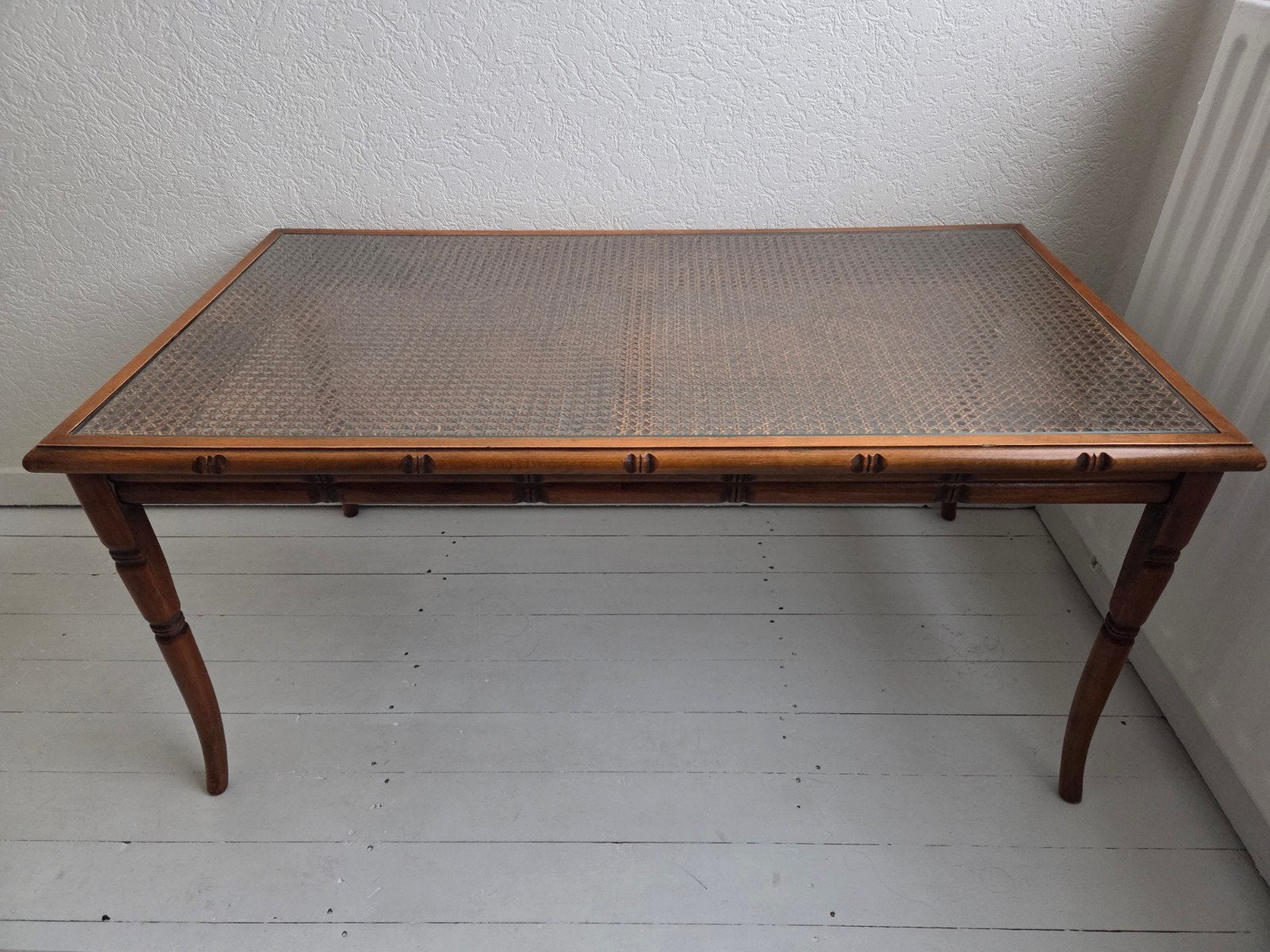 Salontafel hout met glasplaat, Ophalen, 100 tot 150 cm, 50 tot 100 cm, Zo goed als nieuw