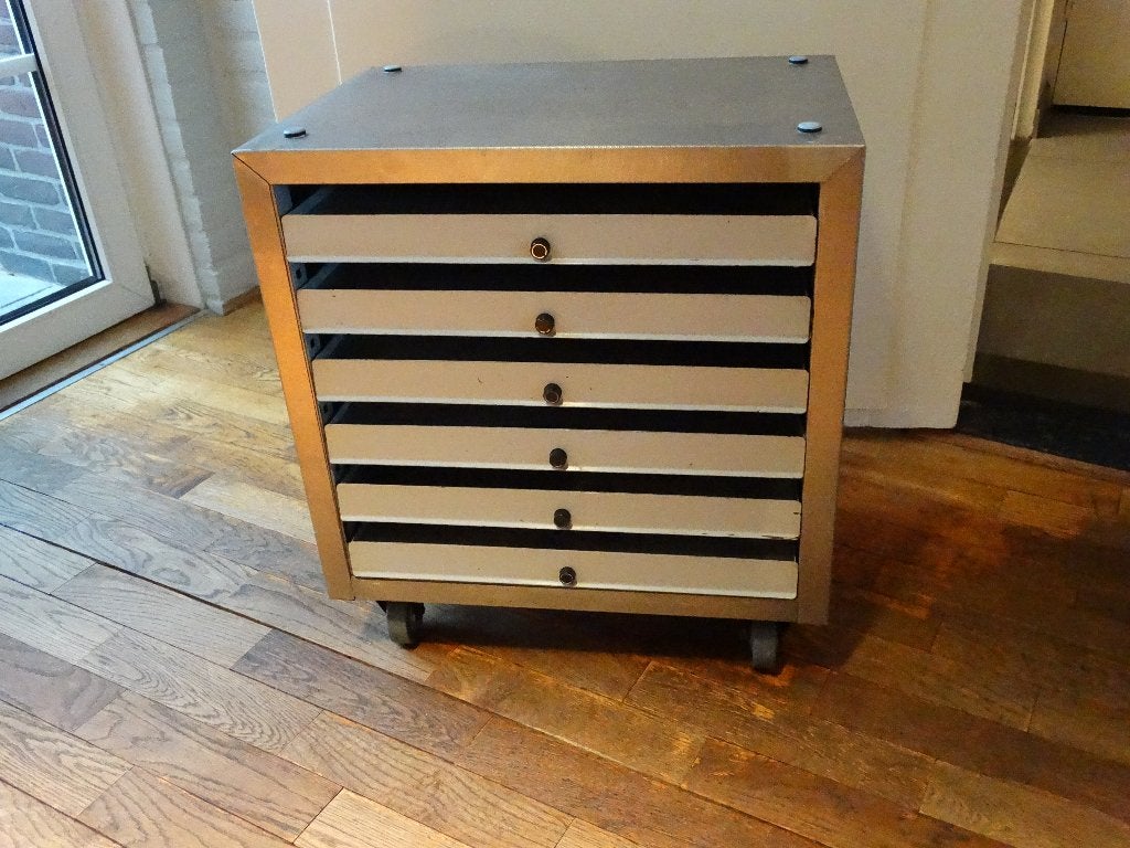 Vintage instrumentenkastje, Huis en Inrichting, Kasten | Ladekasten, Ophalen, Gebruikt, 5 laden of meer, 50 tot 100 cm