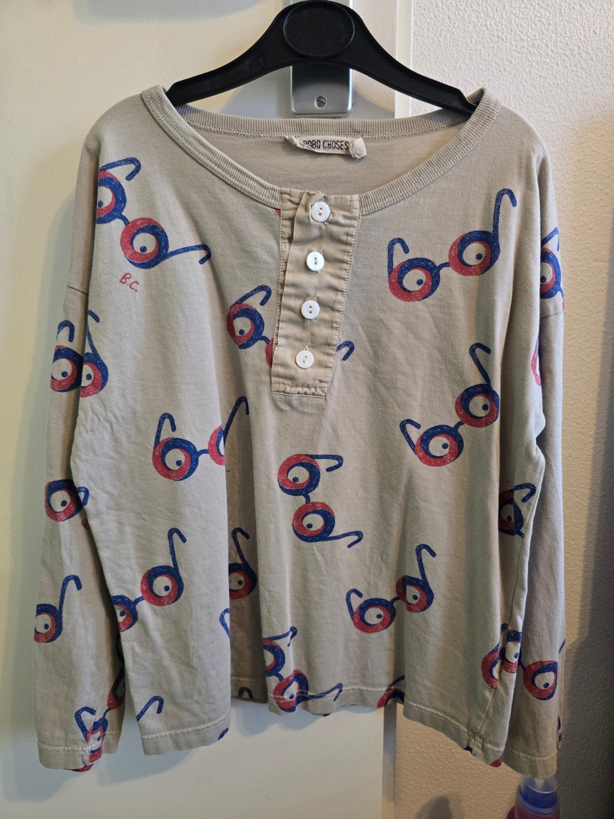 Bobo Choses Longsleeve Bril Print - Maat 6-7Y, Gebruikt, Ophalen of Verzenden, Shirt of Longsleeve, Bobo Choses