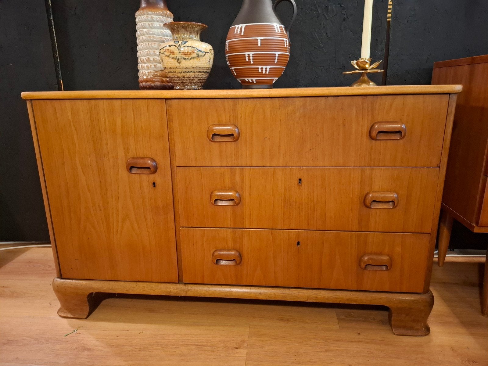 vintage ladekast teak mid century wandkast wandmeubel kast, 50 tot 100 cm, Zo goed als nieuw, 3 of 4 laden, ...