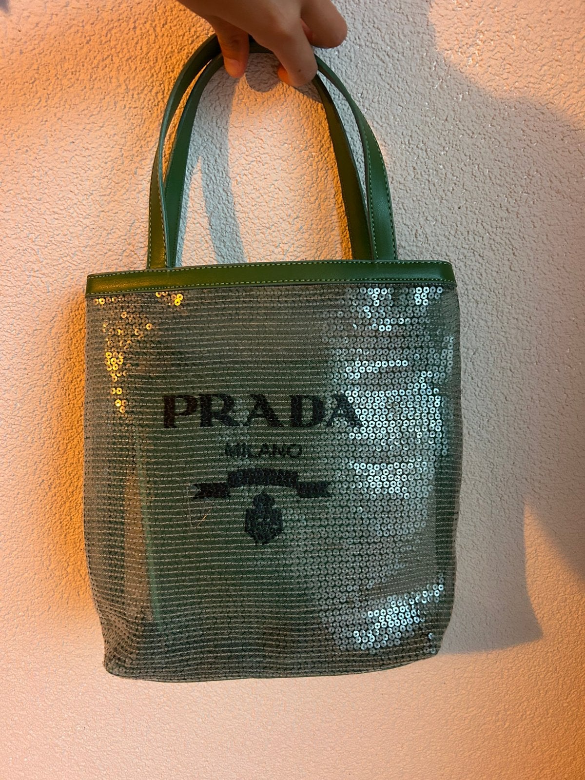 Groene tas prada, Ophalen of Verzenden, Nieuw, Groen, Handtas