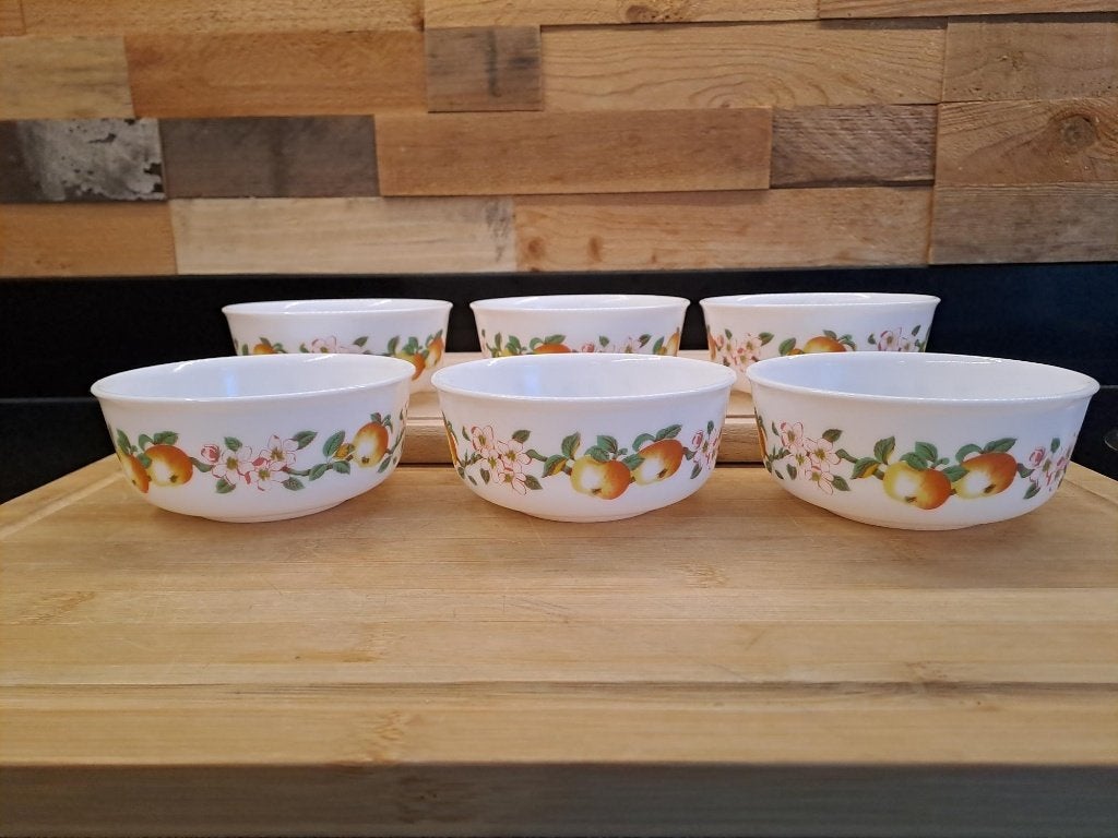 Vintage Arcopal compote dessert schaaltjes set van 6, Gebruikt, Overige merken, Arcopal, Nvt 2de hands