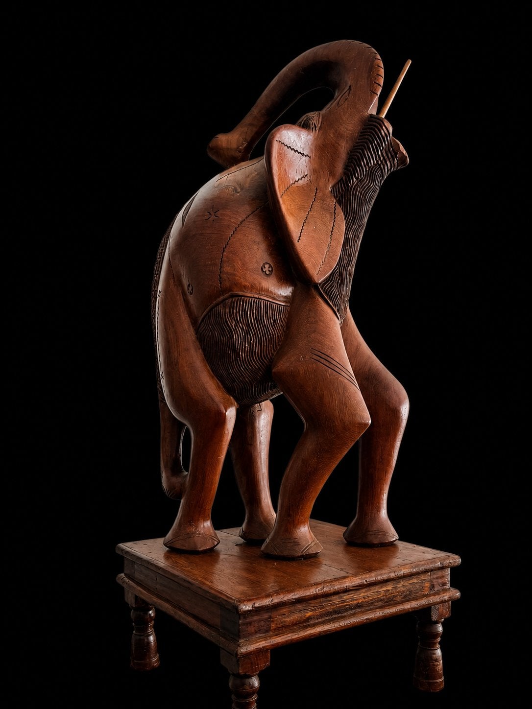 Prachtige handgesneden Afrikaanse olifant – Massief hout, Ophalen