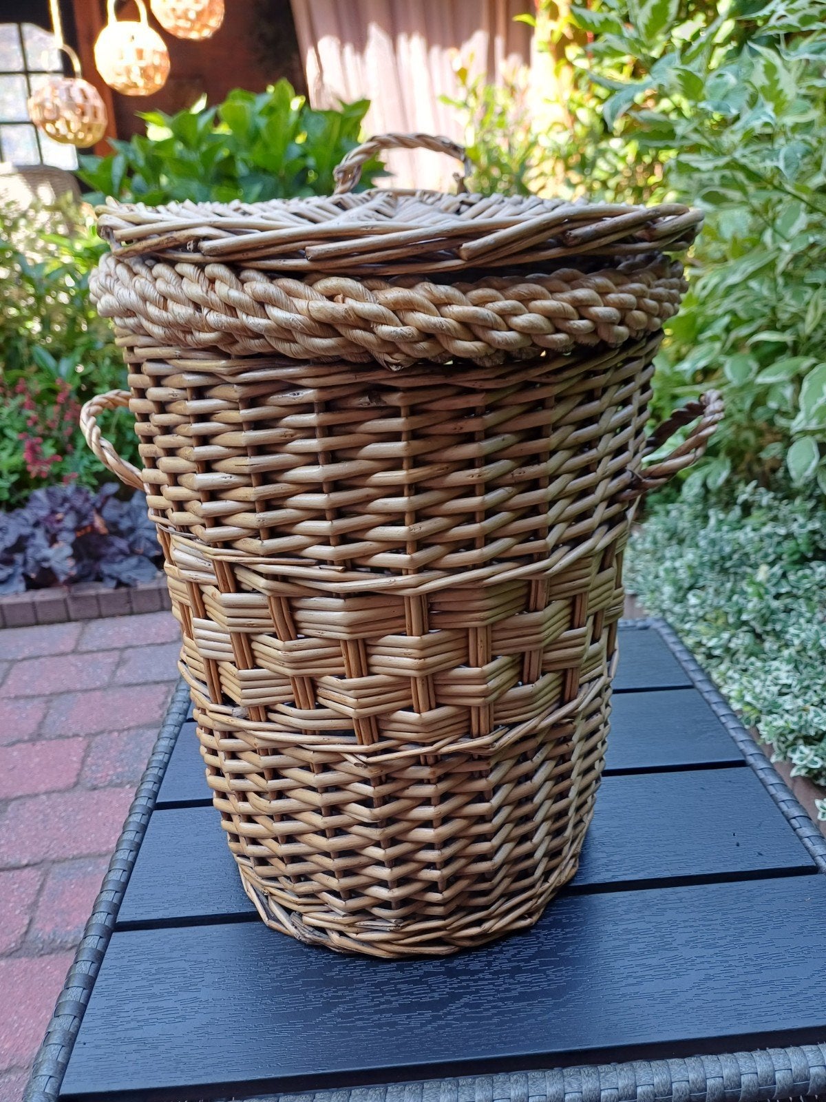 Rieten mand 36 hoog, Huis en Inrichting, Woonaccessoires | Schalen en Manden, Ophalen, Rond, Riet