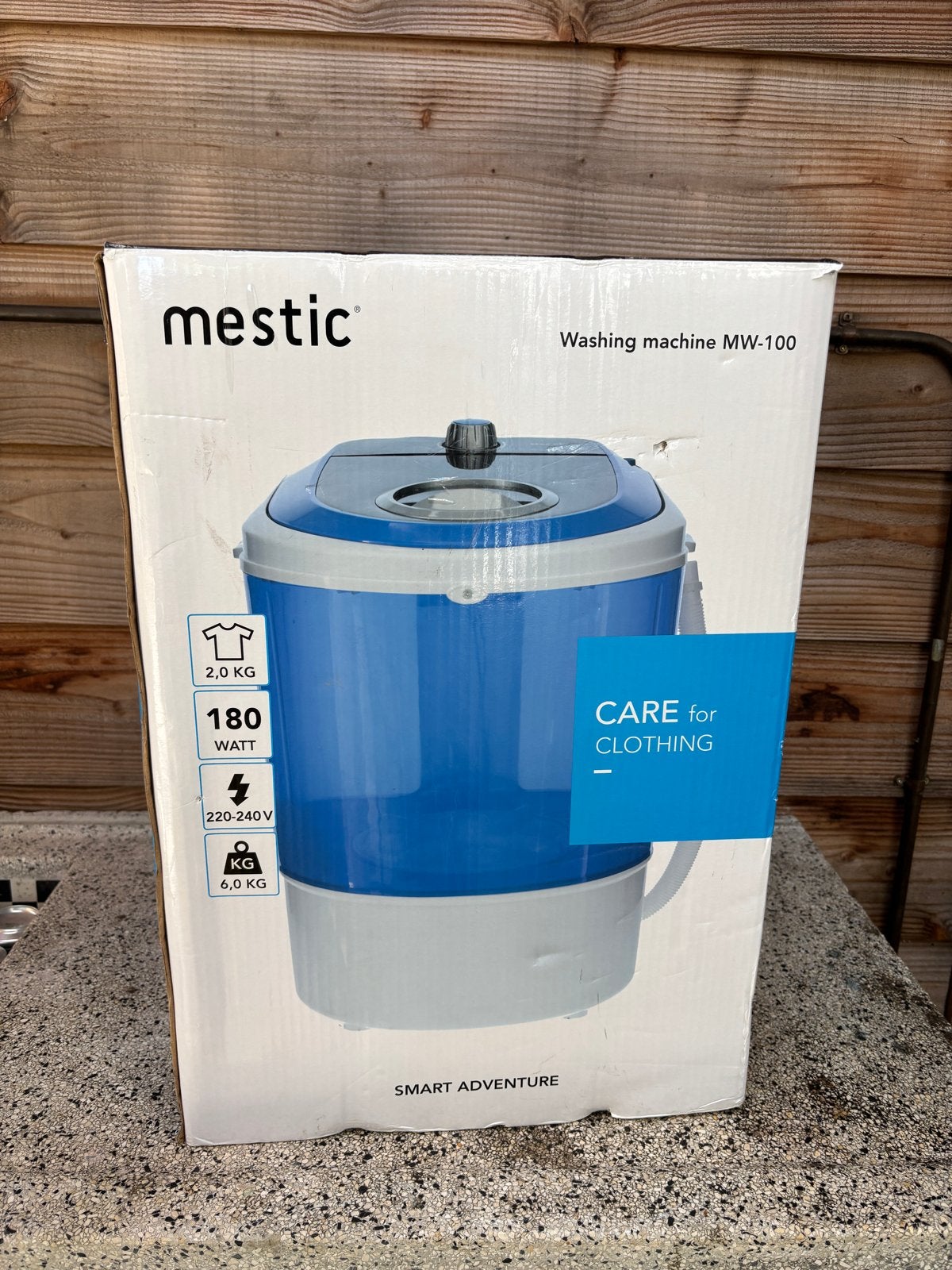 Mestic Mini Wasmachine MW-100 - Compact en Draagbaar, Minder dan 1200 toeren, Minder dan 85 cm, Minder dan 4 kg, Bovenlader