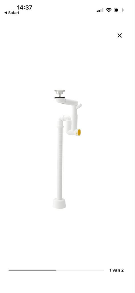 IKEA RÄNNILEN Sifon met flexibele buis voor wastafel, Doe-het-zelf en Verbouw, Ophalen of Verzenden, Nieuw, Wastafel