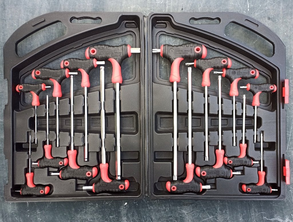 Nieuw POWERFIX T-greep inbussleutel en Torx sleutelset, Ophalen, Nieuw, Bitset