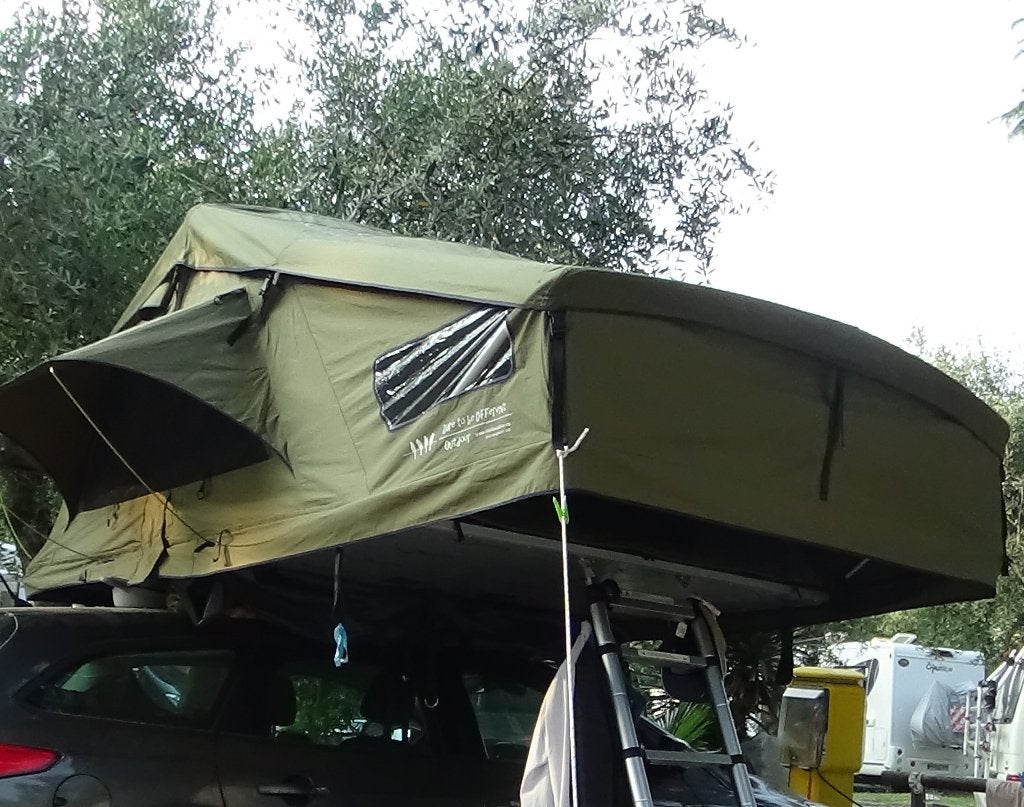 Daktent Dare To Be Different outdoor 180L Deluxe 180cm breed, Ophalen, Zo goed als nieuw, Tot en met 4
