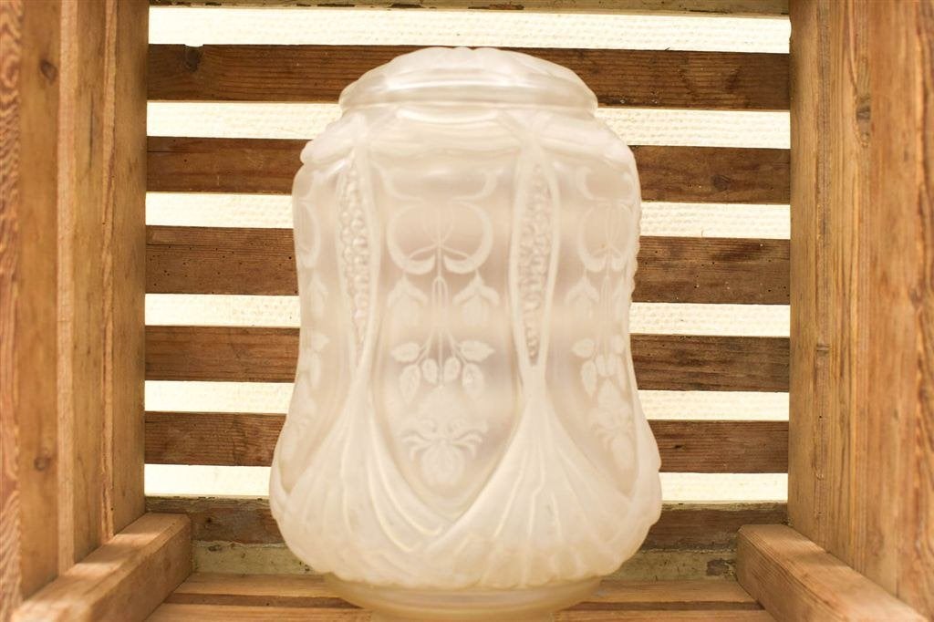 Glazen lampenkap 51002, Huis en Inrichting, Lampen | Lampenkappen, Ophalen of Verzenden, Gebruikt, Wit, Glas