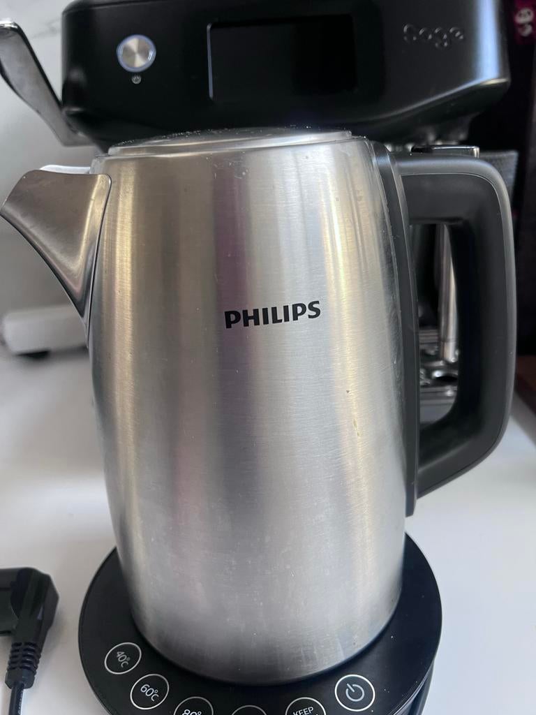 Philips HD9359 waterkoker met temperatuurinstellingen, Witgoed en Apparatuur, Waterkokers, Zo goed als nieuw, 1 tot 2 liter, Rvs