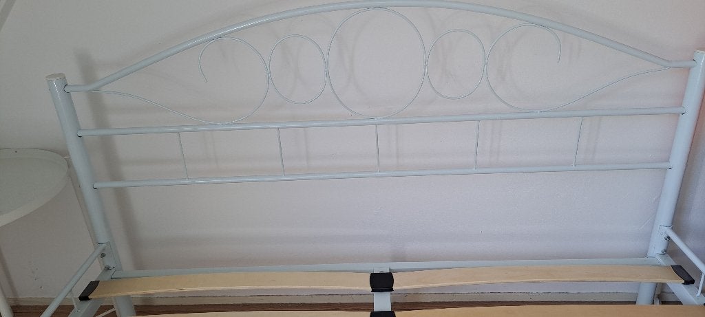 2 persoons bed wit, Ophalen, Gebruikt, 90 cm, Wit
