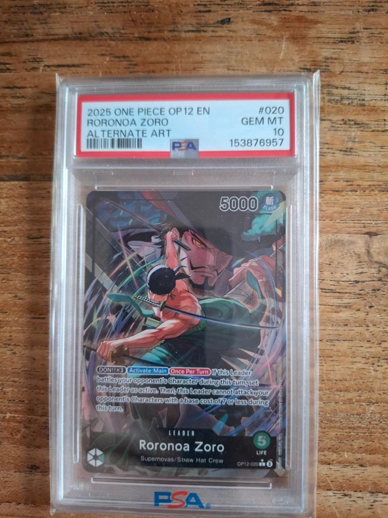 One Piece Card Game Roronoa Zoro OP12 PSA 10 Alternate Art, Hobby en Vrije tijd, Verzamelkaartspellen | Overige, Ophalen of Verzenden
