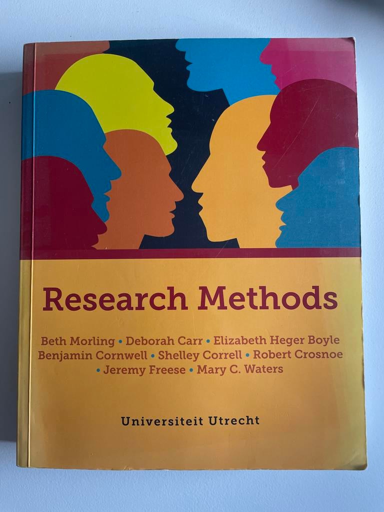 Research Methods - Universiteit Utrecht, Boeken, Studieboeken en Cursussen, Ophalen of Verzenden, Gamma, Gelezen, WO