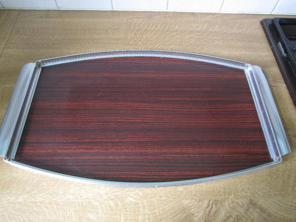 Formica dienblad, MB Italy. Vintage, Ophalen of Verzenden, Gebruikt, Rechthoekig, Hout