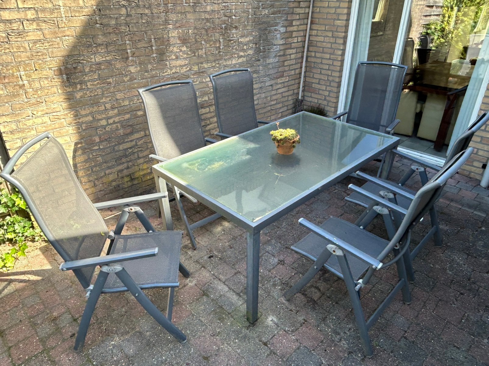 Buiten eettafel met 6 stoelen, Ophalen, Gebruikt, Eettafel, 6 zitplaatsen