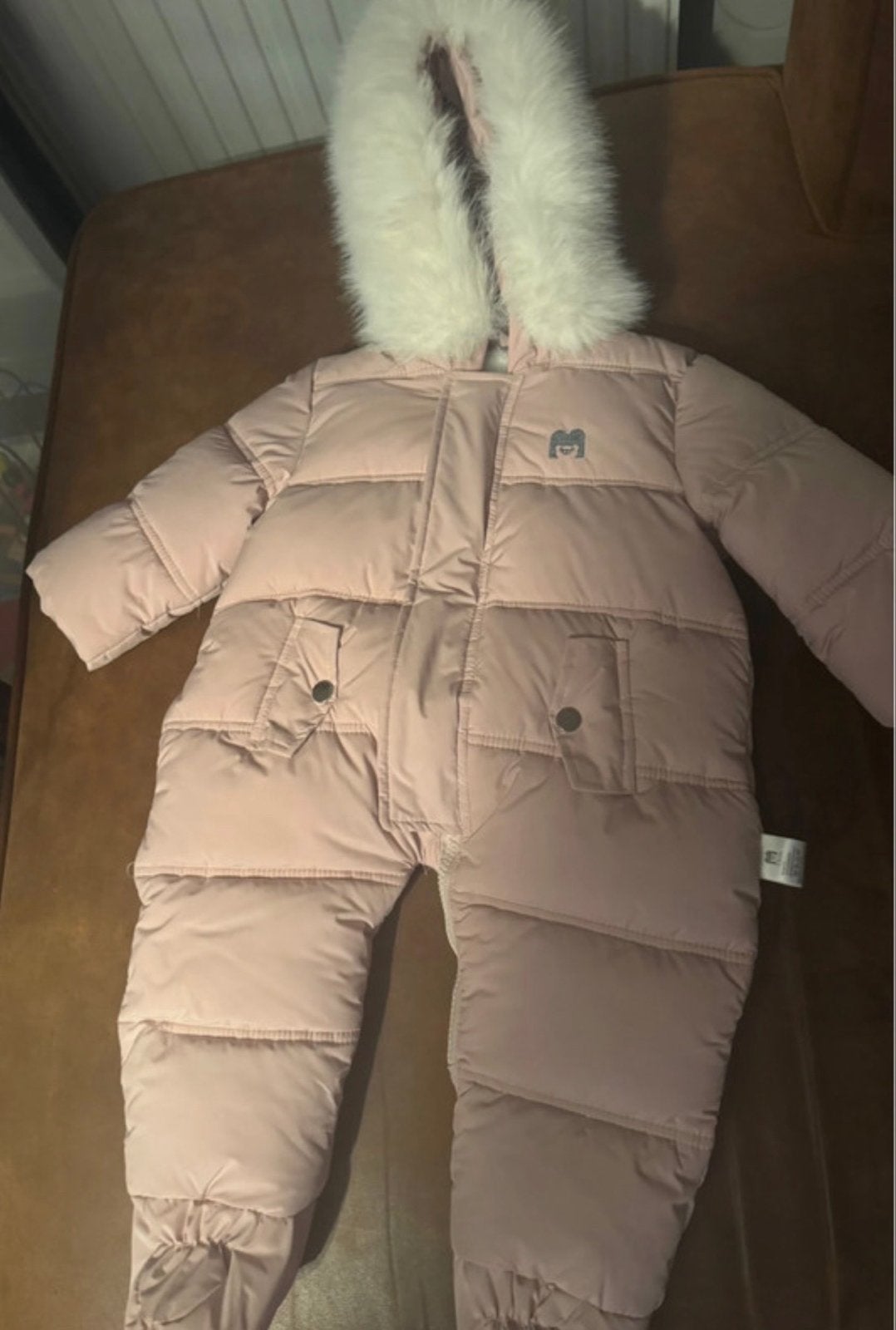 Roze baby winterpak met bontkraag, Ophalen, Zo goed als nieuw, Meisje