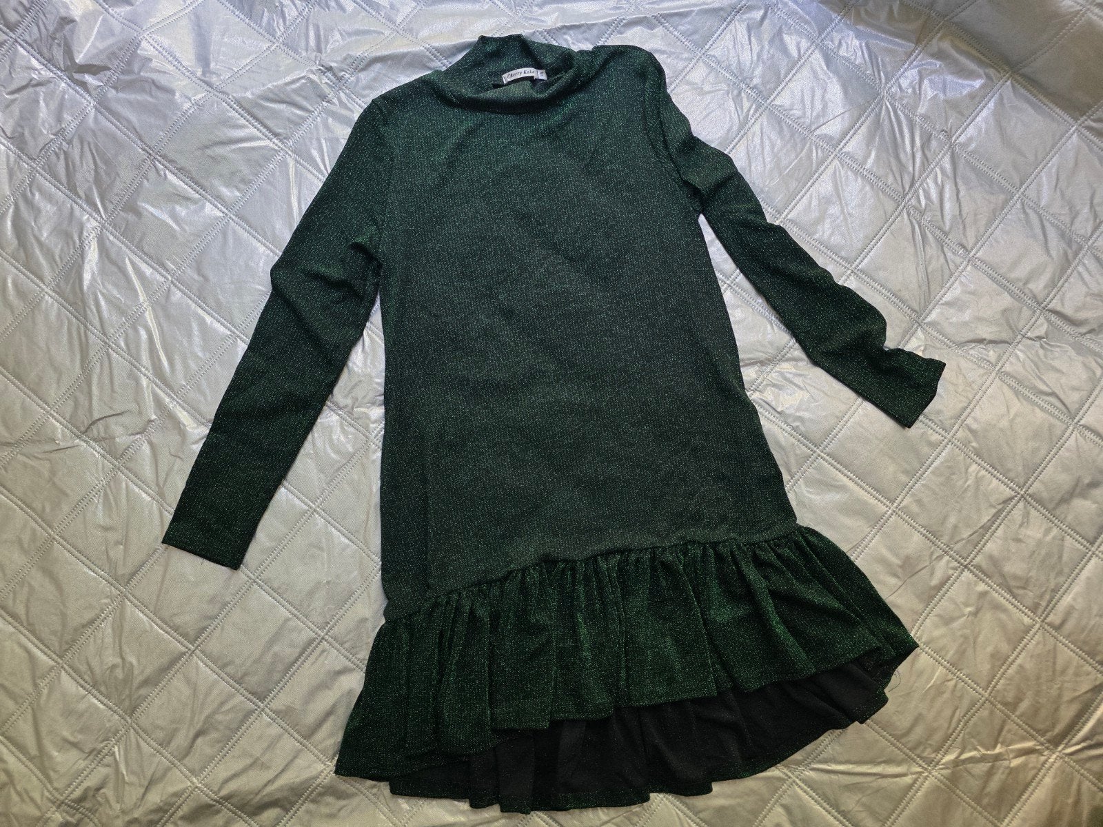 Cherry koko Groene glitterjurk galajurk kerst met col maat s, Kleding | Dames, Ophalen of Verzenden, Zo goed als nieuw, Groen