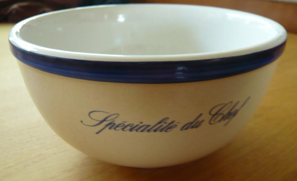Vintage mengkom ‘Spécialité du Chef’, Ophalen of Verzenden, Gebruikt, Steen/keramiek