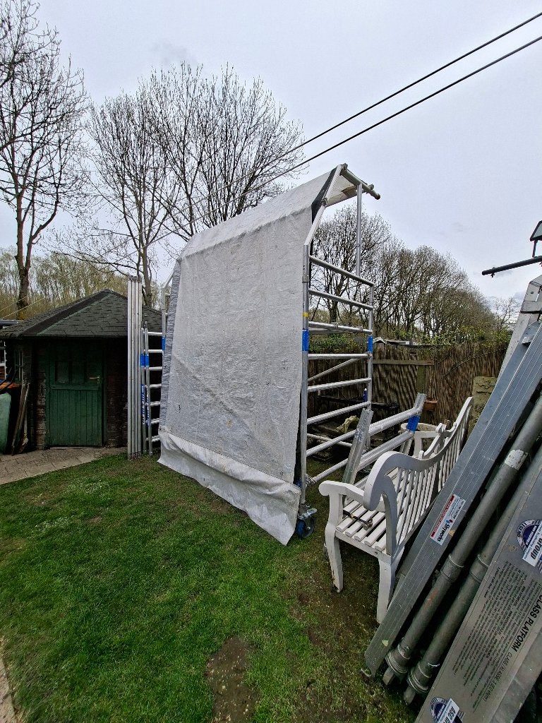 steiger ASC--nieuwstaat--met doorwerktent--hoogte ca.6 mtr., Ophalen of Verzenden, Zo goed als nieuw, Rolsteiger of Kamersteiger
