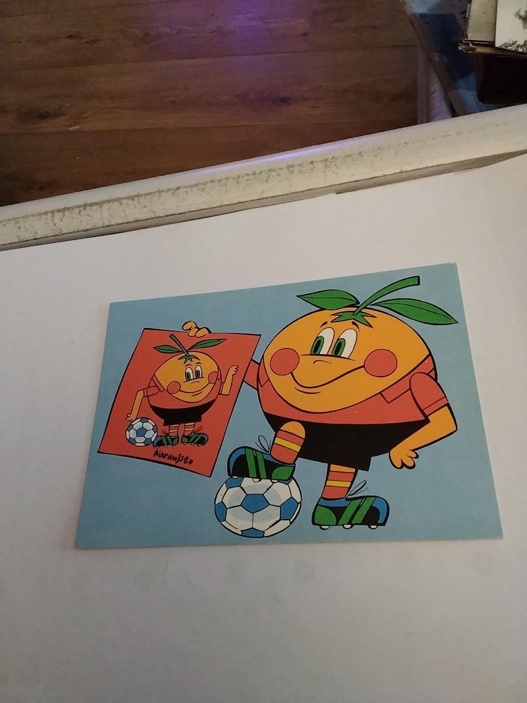 Vintage Ansichtkaart Naranjito WK Voetbal 1982 Spanje, Ophalen of Verzenden