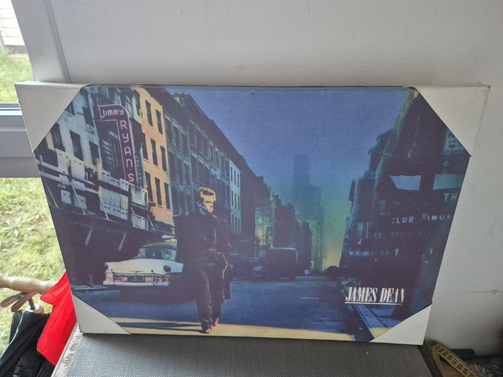 James Dean foto op doek, Minder dan 50 cm, Ophalen of Verzenden, Zo goed als nieuw, Foto of Poster