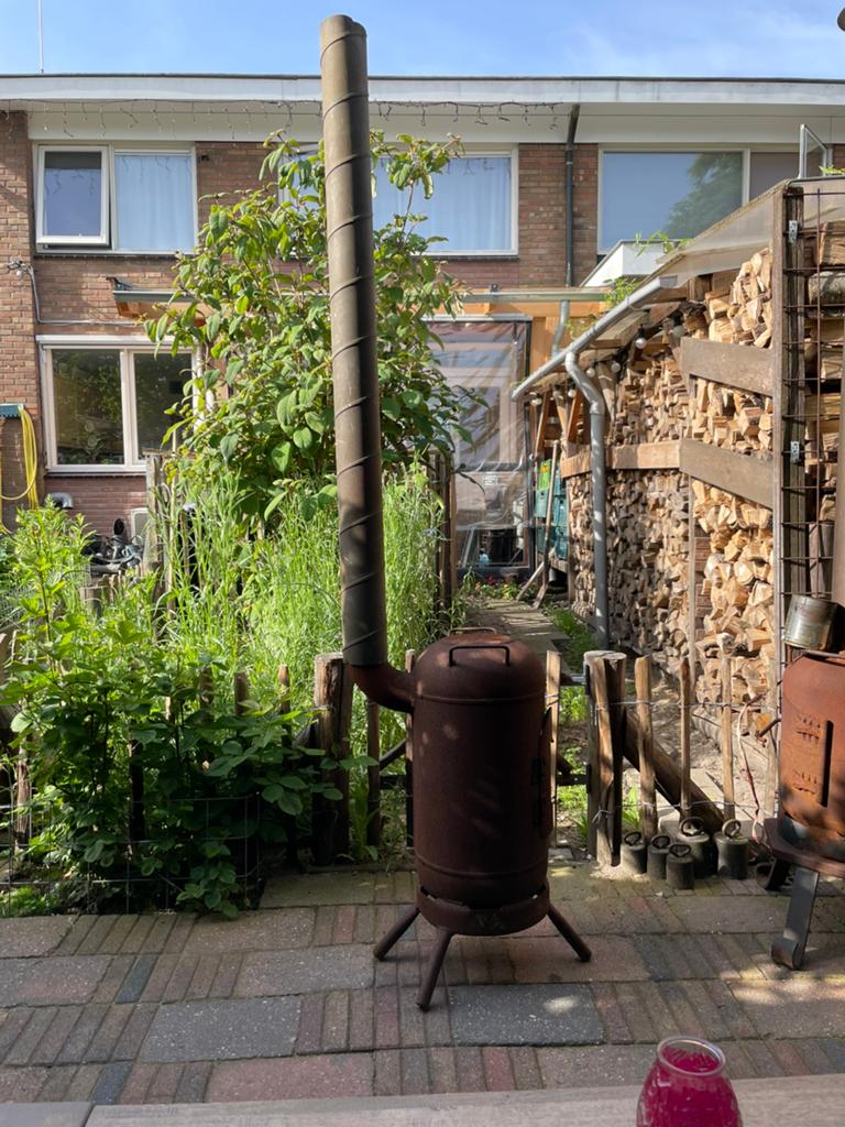 Tuinkachel oude gasfles, Ophalen, Gebruikt, Nvt, Nvt